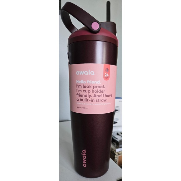 owala Other - Owala FreeSip 40oz Insulated Stainless Steel Water Bottle Maroon Pink NEW